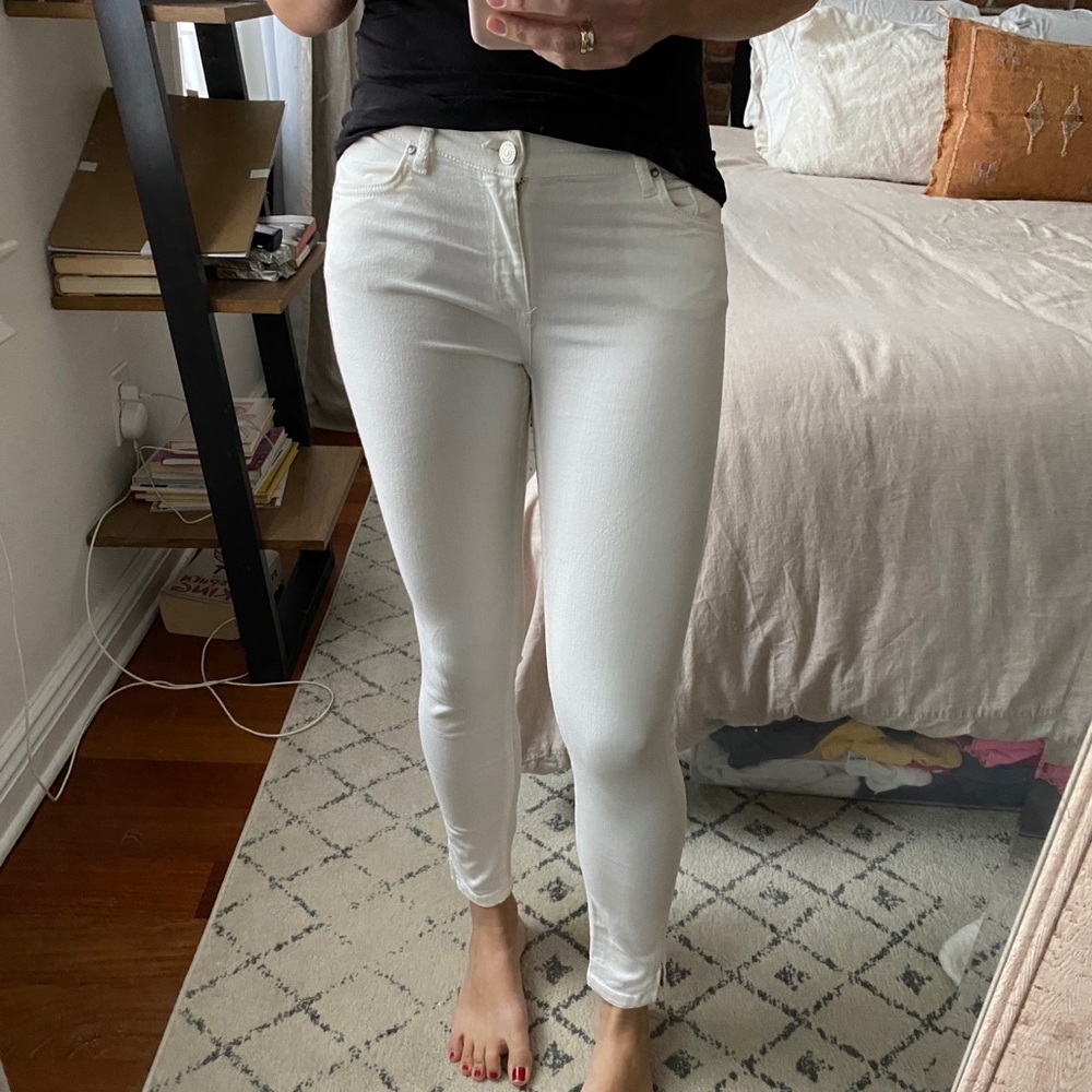 Zara White Denim Pants